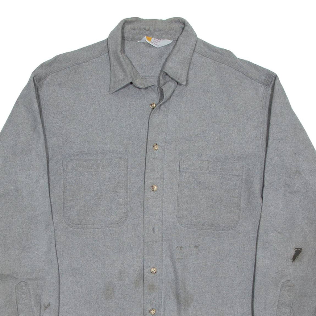 CARHARTT Outdoor Wear Mens Flannel Shirt Grey Long Sleeve L