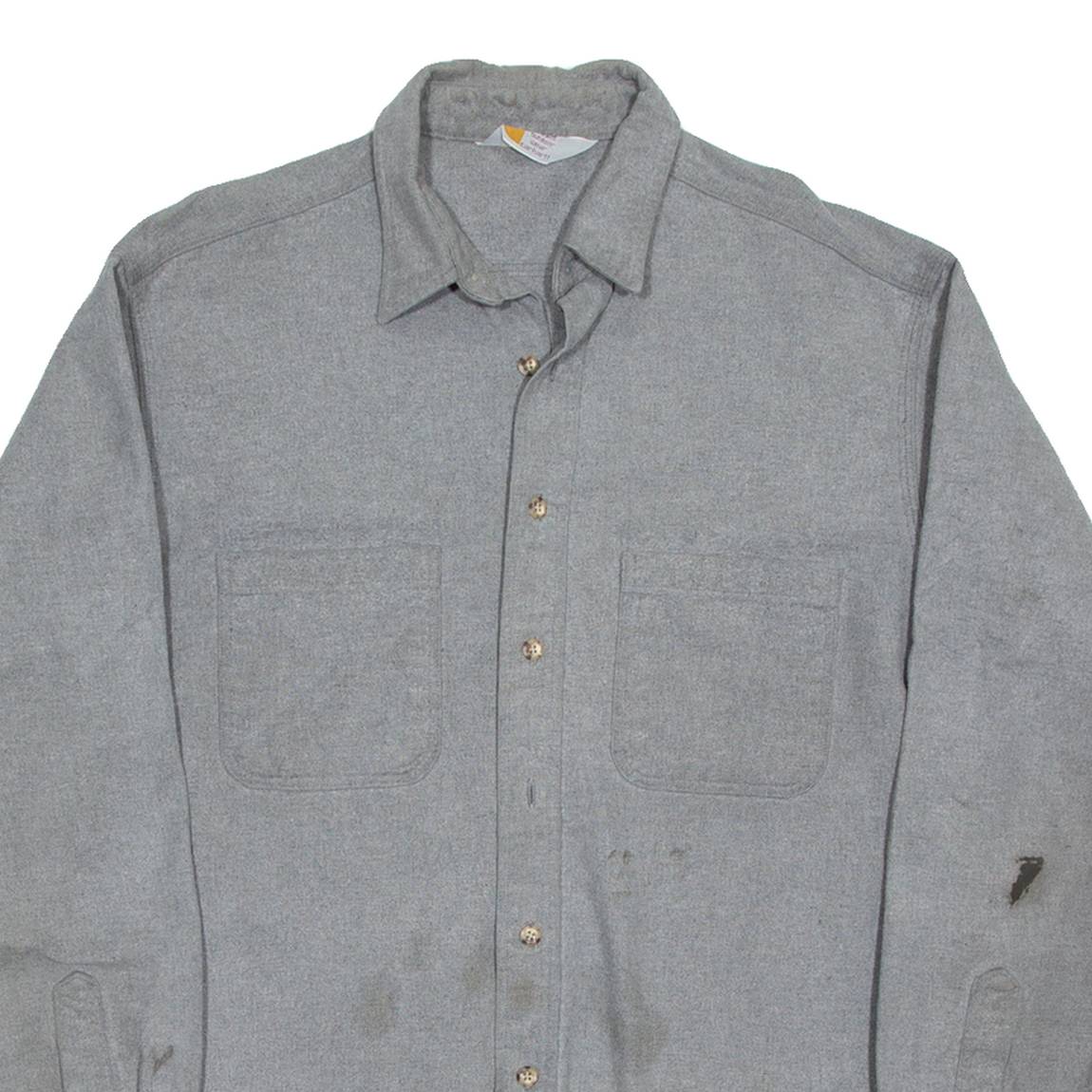 CARHARTT Outdoor Wear Mens Flannel Shirt Grey Long Sleeve L