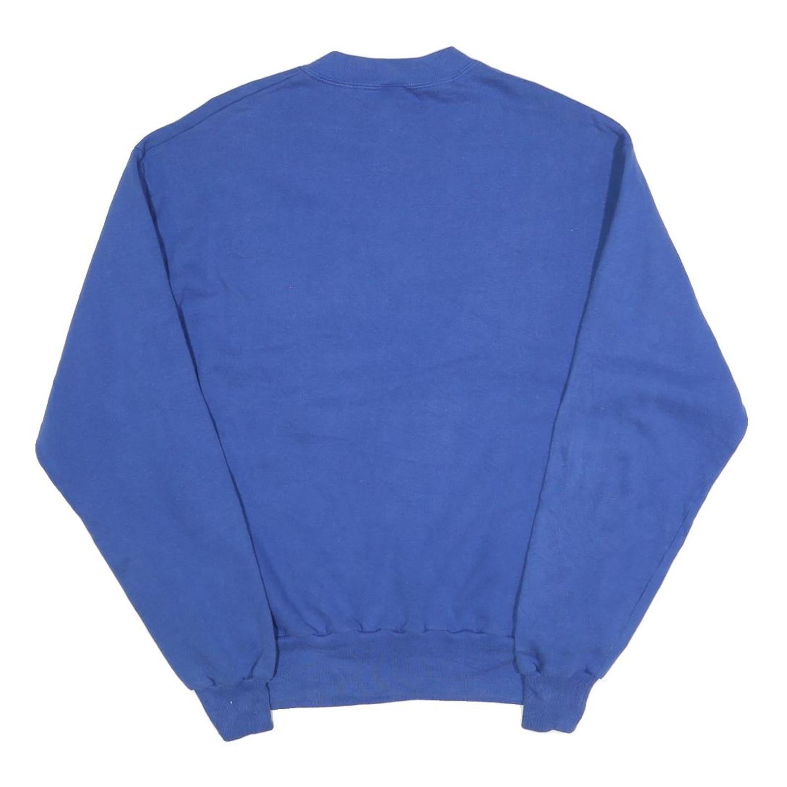 JERZEES Mens Blue Sweatshirt Big Bass Lake Michigan Crew Neck M Embroidered