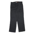 DICKIES Mens Black Cotton Blend Regular Straight Trousers W32 L30 Workwear Zip