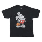 DISNEY Mens Black Mickey Mouse Halloween Graphic T-Shirt S Crew Neck Short