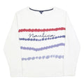 NAUTICA Womens White Blue Red Sweatshirt Crew Neck XL Cotton Blend Casual