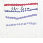 NAUTICA Womens White Blue Red Sweatshirt Crew Neck XL Cotton Blend Casual