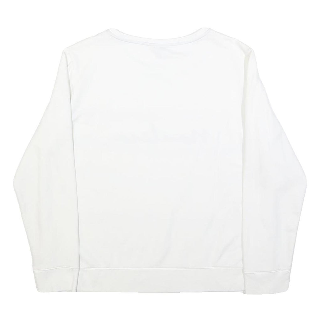 NAUTICA Womens White Blue Red Sweatshirt Crew Neck XL Cotton Blend Casual