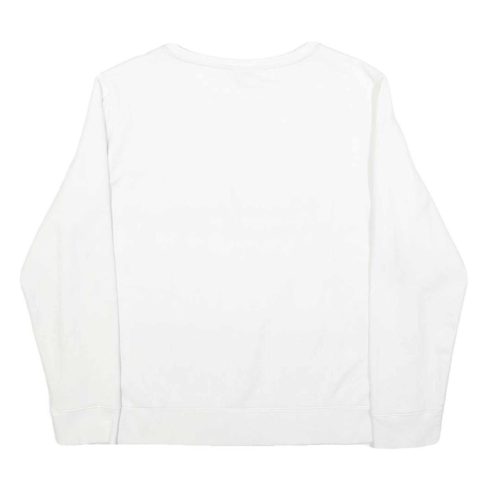 NAUTICA Womens White Blue Red Sweatshirt Crew Neck XL Cotton Blend Casual