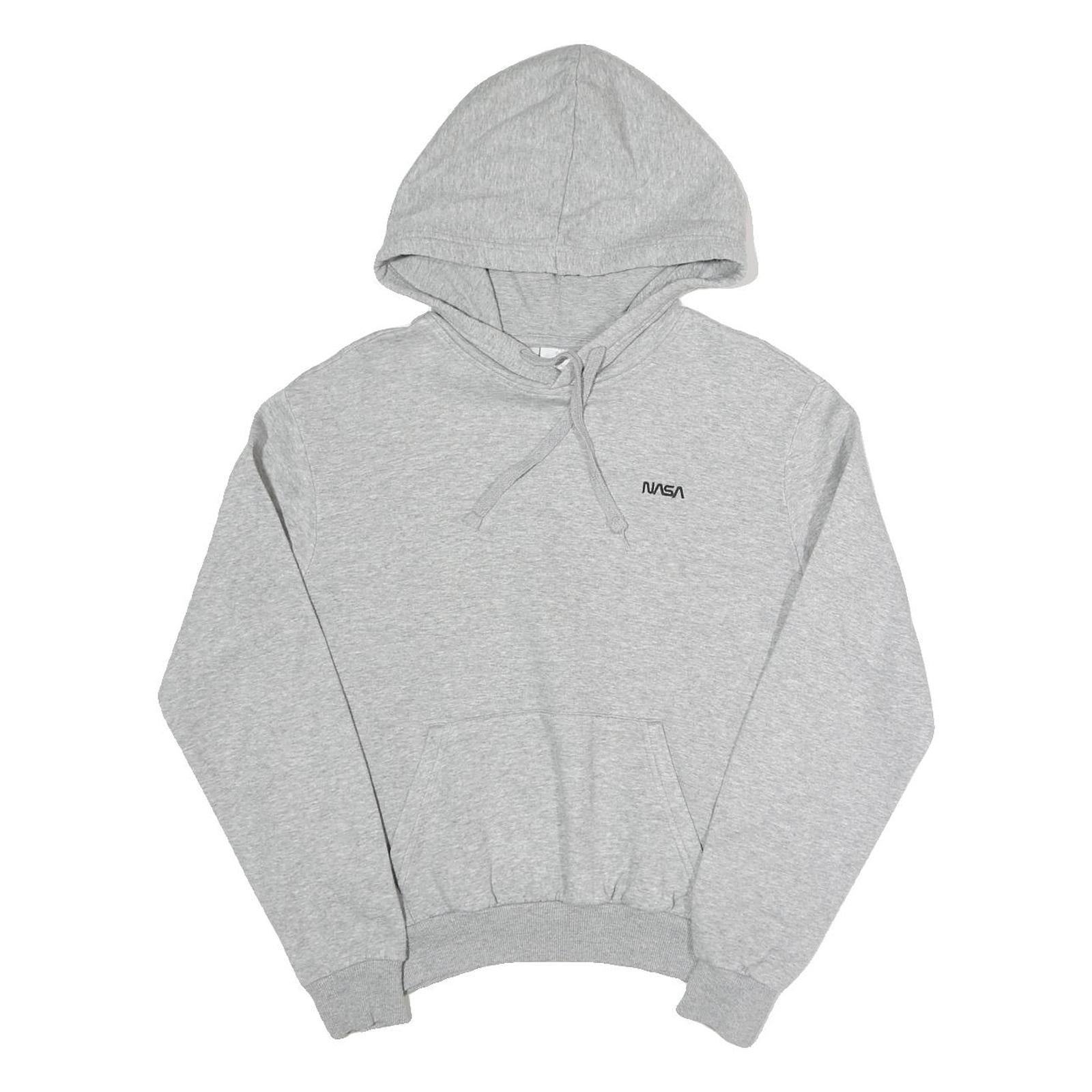 H&M Womens Grey NASA Pullover Hoodie XS Cotton Blend Casual Sweatshirt