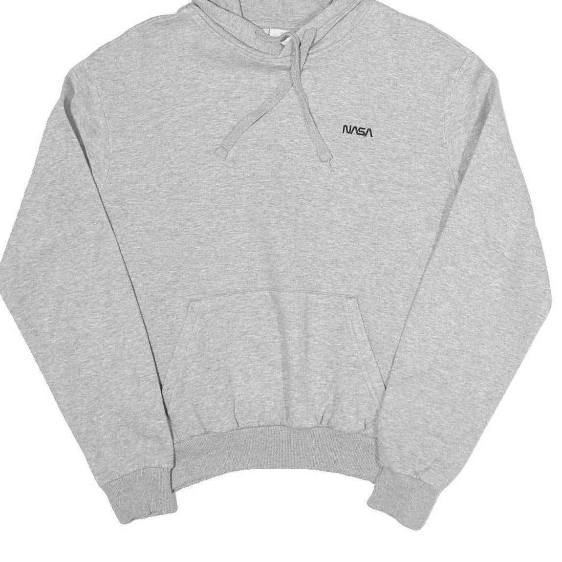 H&M Womens Grey NASA Pullover Hoodie XS Cotton Blend Casual Sweatshirt