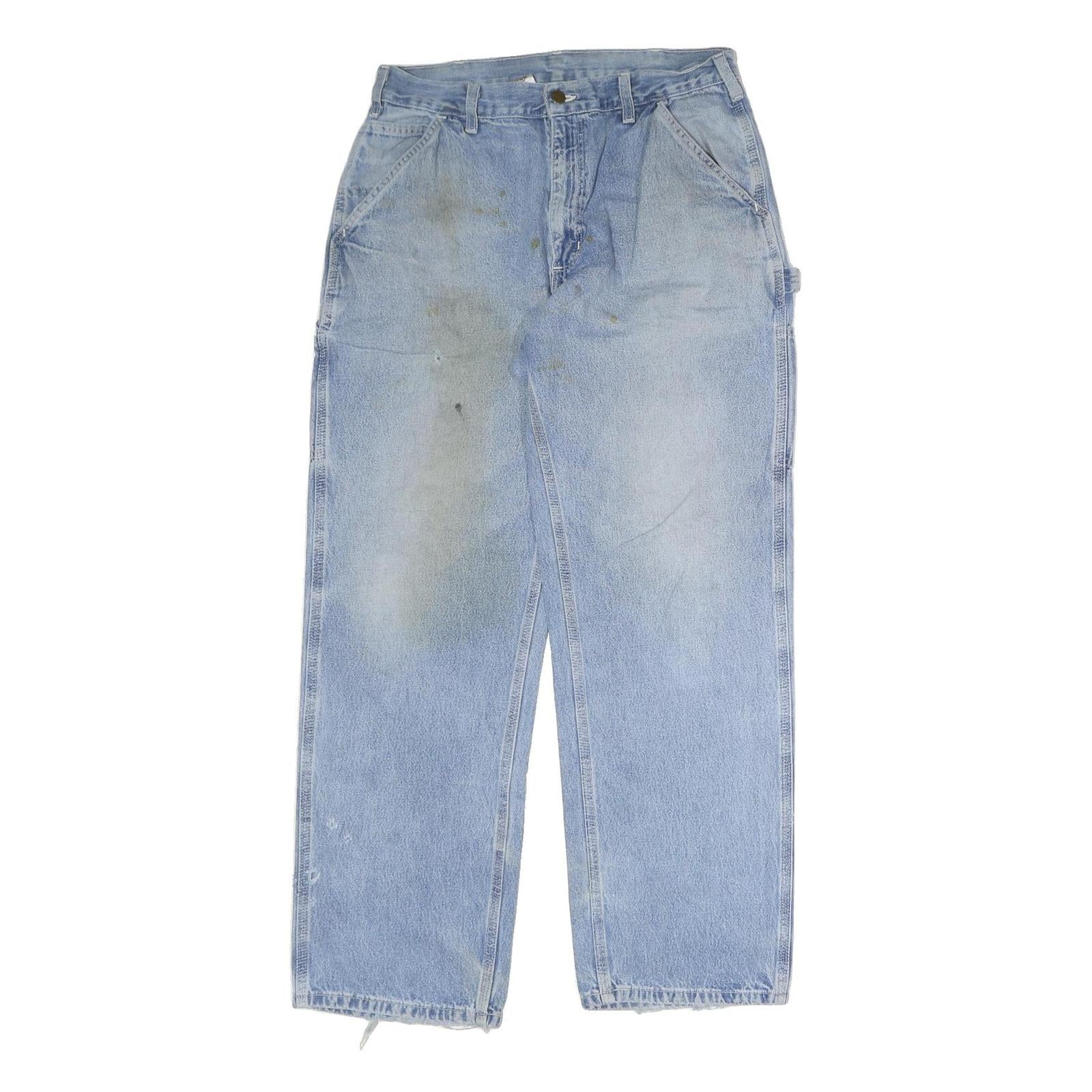 CARHARTT Mens Jeans Blue Relaxed Straight Denim Medium W34 L32 Workwear Utility