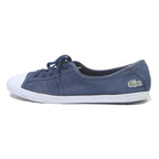 LACOSTE Womens Navy Blue Canvas Low Top Trainers UK 5 Casual Lightweight
