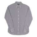 TOMMY HILFIGER Mens Blue & White Check Shirt S Button Down Classic Fit Cotton