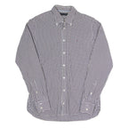 TOMMY HILFIGER Mens Blue & White Check Shirt S Button Down Classic Fit Cotton