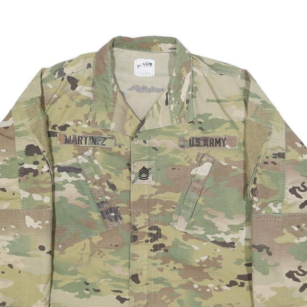 SNC MANUFACTURING Mens Green & Brown Camouflage Lightweight Cotton Blend Jacket