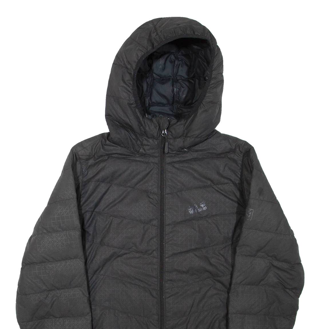 JACK WOLFSKIN Womens Puffer Jacket Grey Hooded UK 12