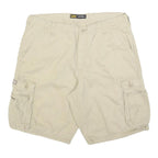 LEE Mens Shorts Beige Casual Cargo Plain L W36 Button Pockets Cotton Blend