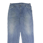 DICKIES Mens Regular Fit Blue Denim Straight Leg Jeans W36 L32 Workwear