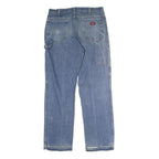 DICKIES Mens Regular Fit Blue Denim Straight Leg Jeans W36 L32 Workwear