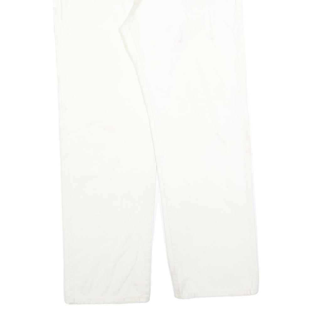 DICKIES Mens Cotton Blend White Workwear Regular Fit Straight Trousers W34 L31