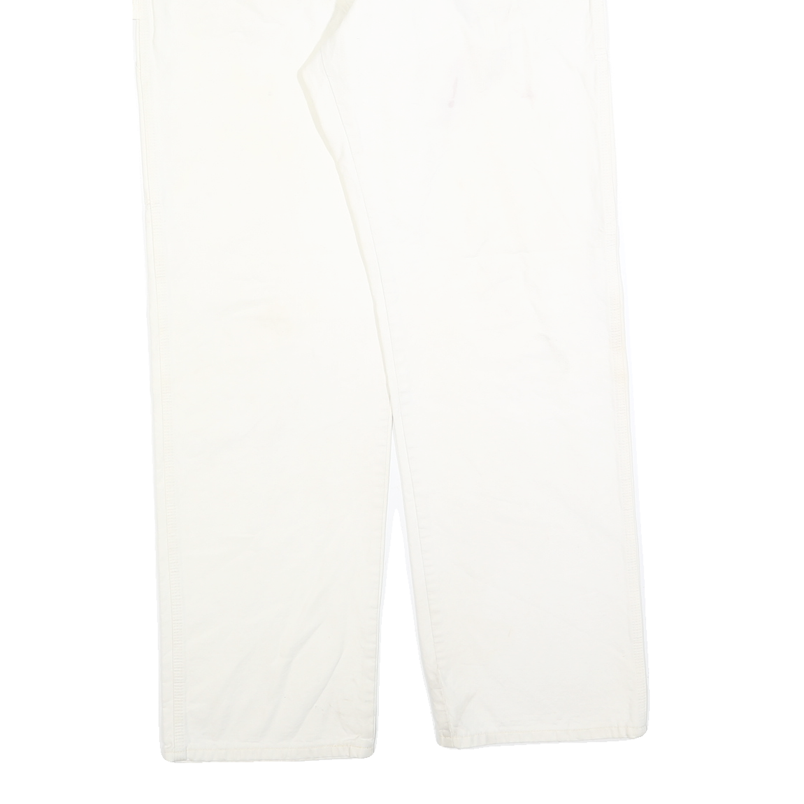 DICKIES Mens Cotton Blend White Workwear Regular Fit Straight Trousers W34 L31