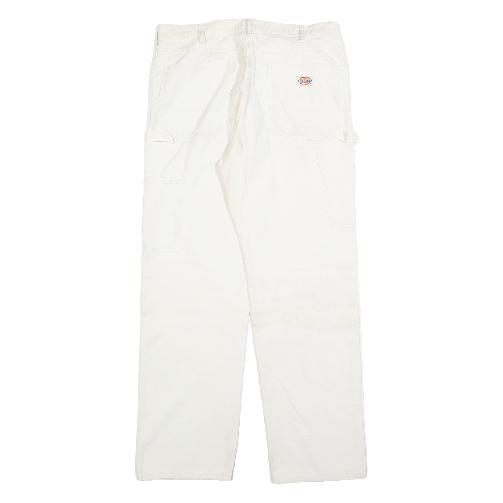 DICKIES Mens Cotton Blend White Workwear Regular Fit Straight Trousers W34 L31