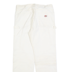 DICKIES Mens Cotton Blend White Workwear Regular Fit Straight Trousers W34 L31