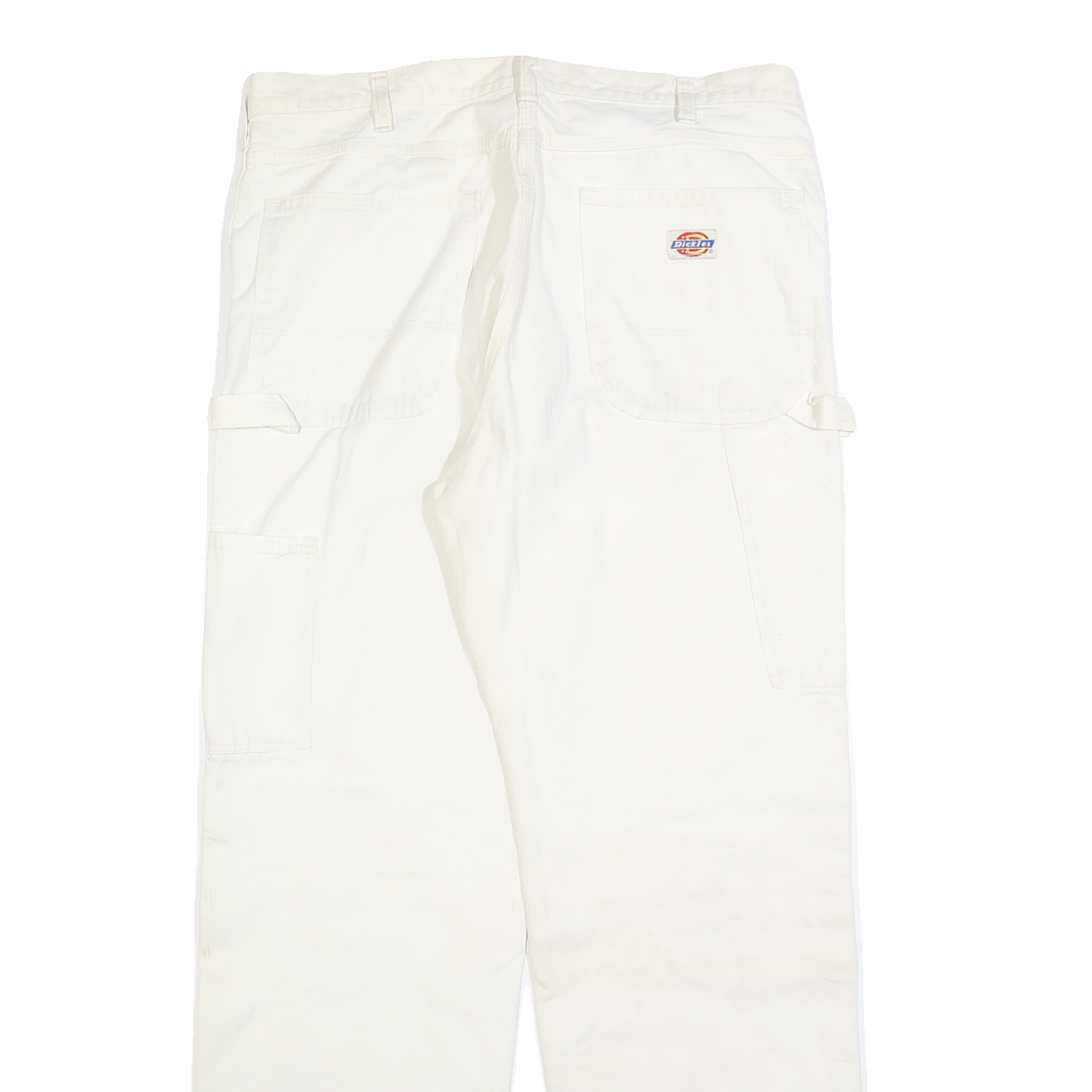 DICKIES Mens Cotton Blend White Workwear Regular Fit Straight Trousers W34 L31