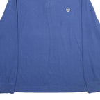 CHAPS Mens Blue Pullover Plain 1/4 Zip Cotton Blend Jumper 2XL Casual Comfort