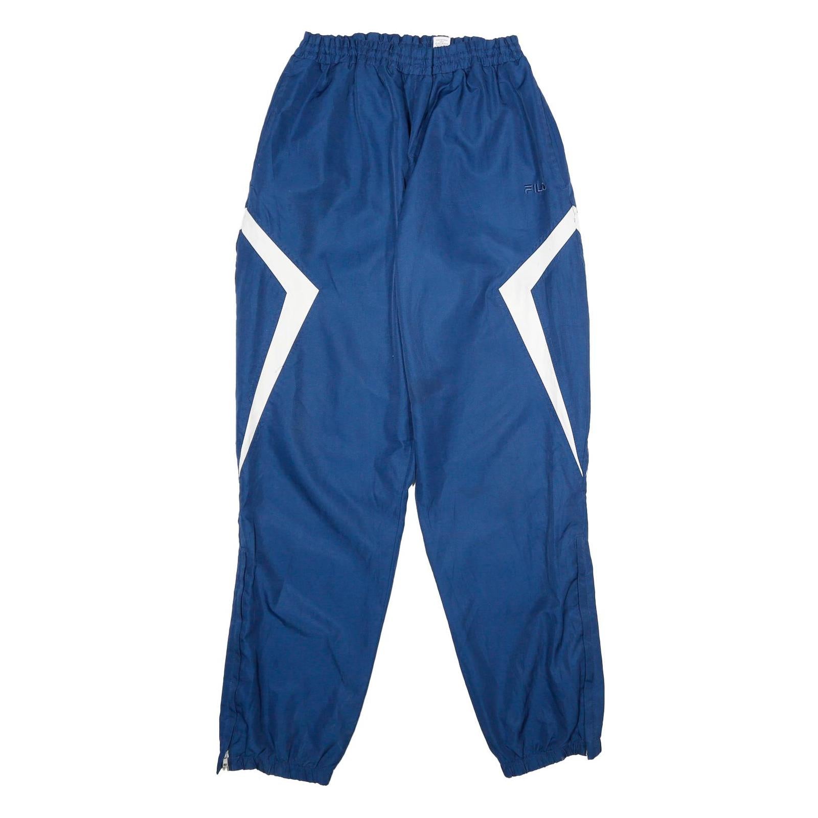 FILA Mens Joggers Blue & White L W26 L32 Classic Tapered Fit Sportswear Style