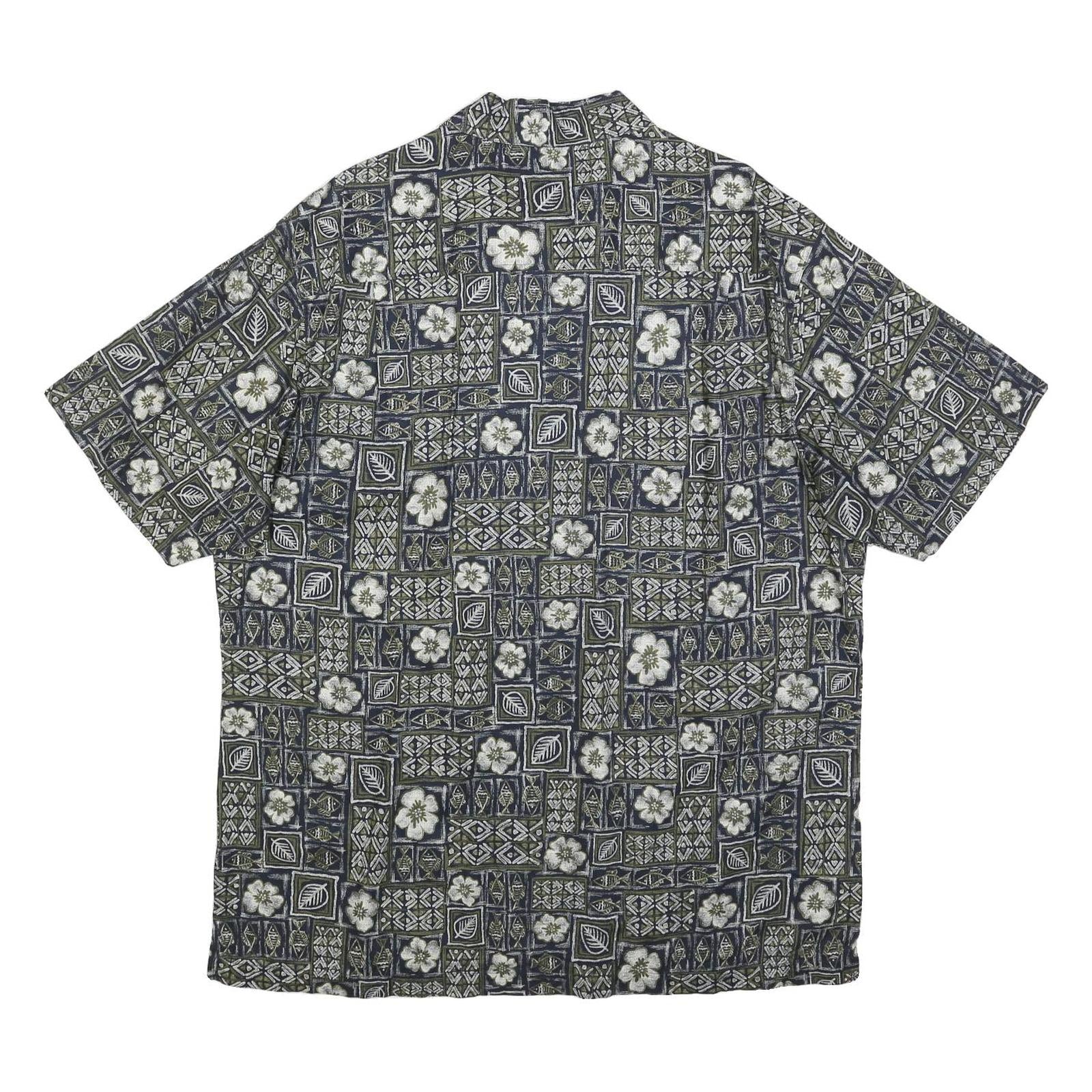 WOOLRICH Mens Blue Cotton Blend Pattern Shirt L Button Collar Casual Summer
