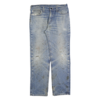 CARHARTT Mens Cotton Blend Blue Regular Straight Trousers W34 L34 Workwear