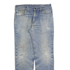 CARHARTT Mens Cotton Blend Blue Regular Straight Trousers W34 L34 Workwear