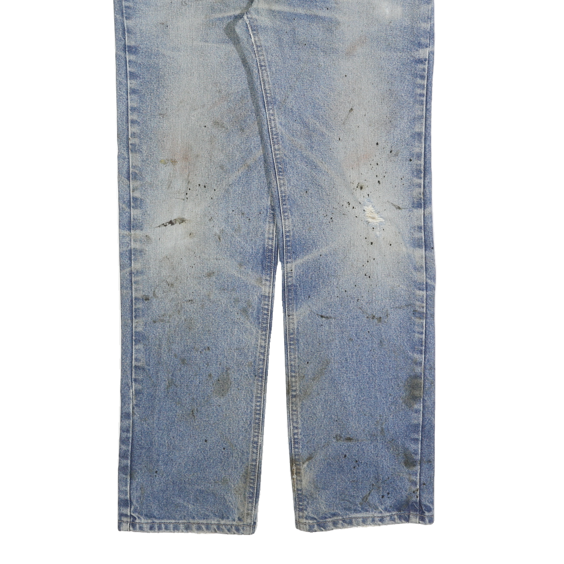 CARHARTT Mens Cotton Blend Blue Regular Straight Trousers W34 L34 Workwear