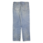 CARHARTT Mens Cotton Blend Blue Regular Straight Trousers W34 L34 Workwear