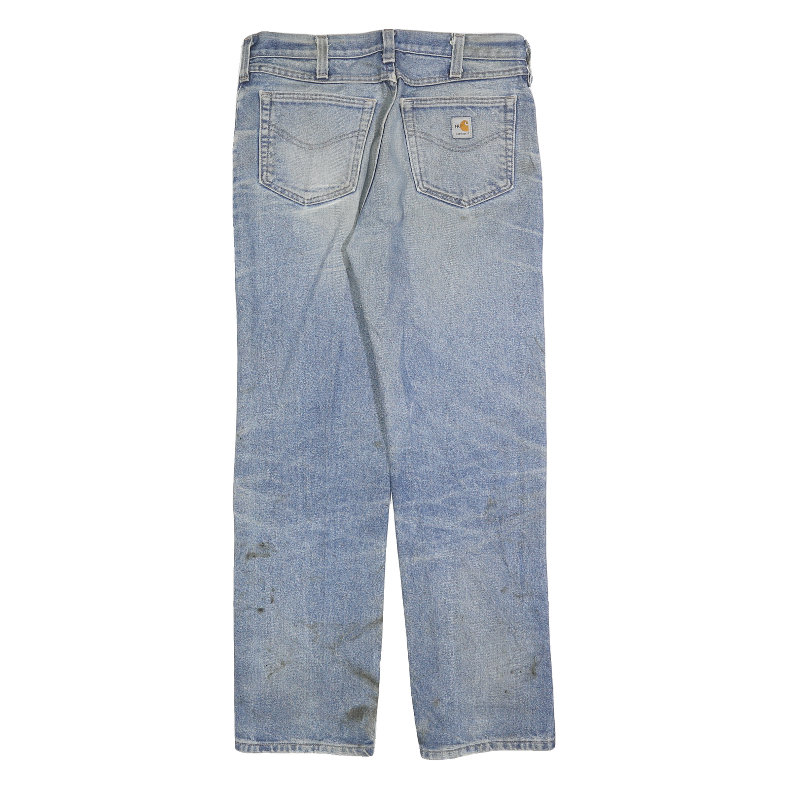 CARHARTT Mens Cotton Blend Blue Regular Straight Trousers W34 L34 Workwear