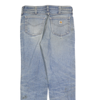 CARHARTT Mens Cotton Blend Blue Regular Straight Trousers W34 L34 Workwear