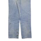 CARHARTT Mens Cotton Blend Blue Regular Straight Trousers W34 L34 Workwear