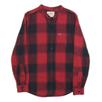 HOLLISTER Mens Red & Black Check Shirt S Button Neck Long Sleeve Flannel