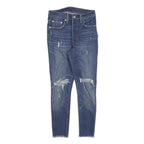 LEVI'S 501S Womens Jeans Blue Slim Skinny Denim Light W24 L24 Distressed