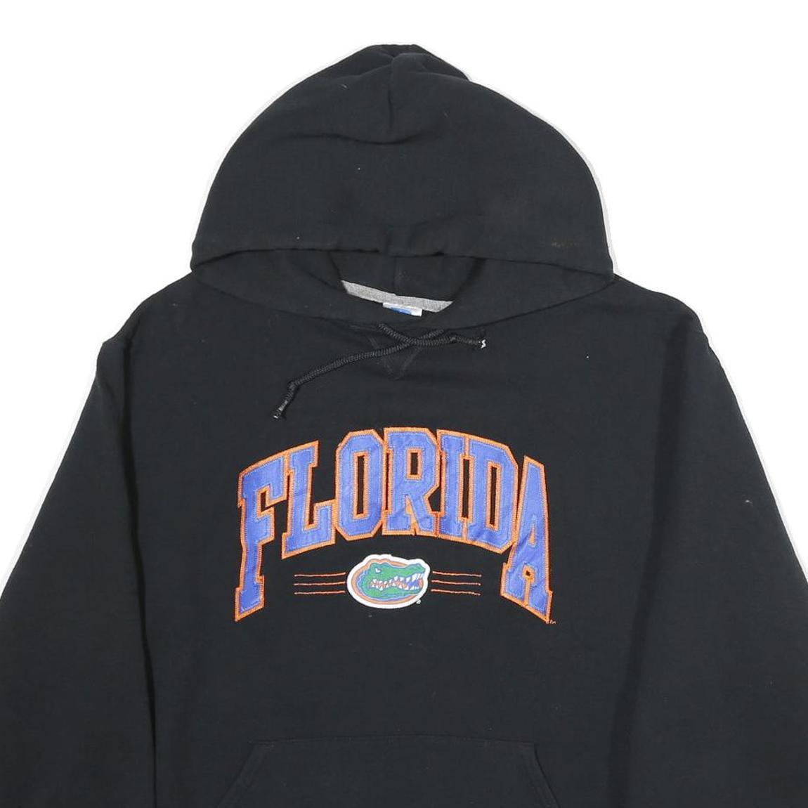 RUSSELL ATHLETIC Mens Black Florida Pullover Hoodie L Cotton Casual Sweatshirt