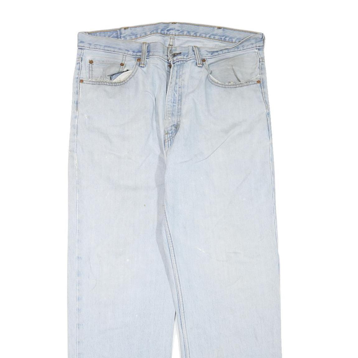 LEVI'S 550 Straight Mens Jeans Light Blue Regular Denim W38 L32 Classic Fit Zip