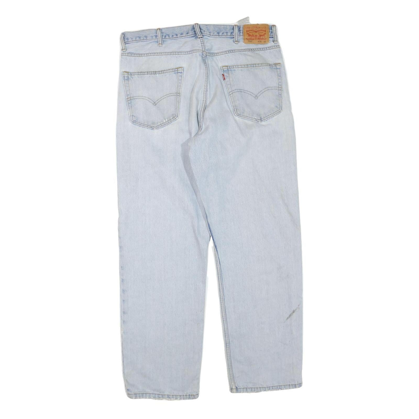 LEVI'S 550 Straight Mens Jeans Light Blue Regular Denim W38 L32 Classic Fit Zip
