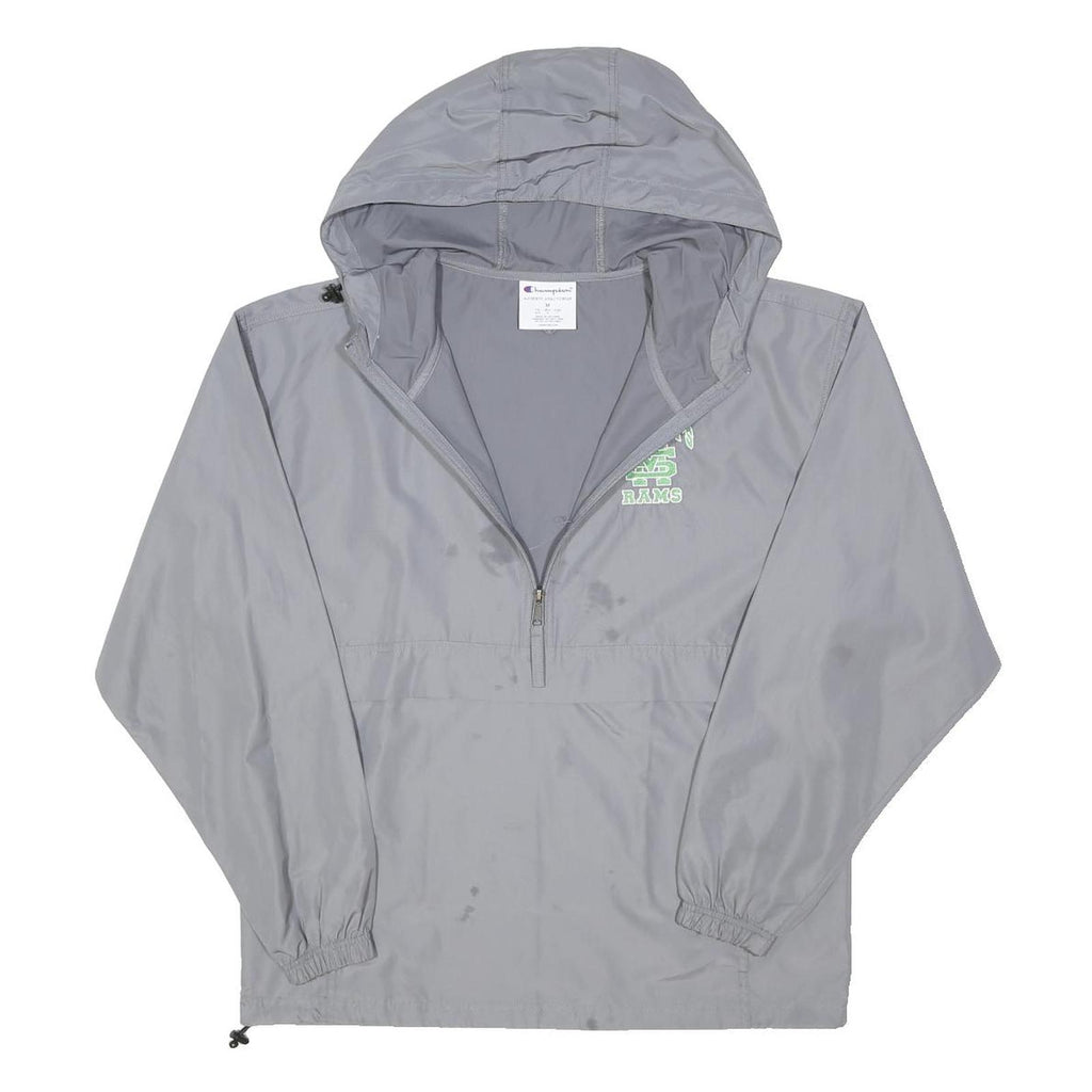 CHAMPION Mens Grey Lightweight Hooded Jacket M Polyester Blend Zip Outdoor
