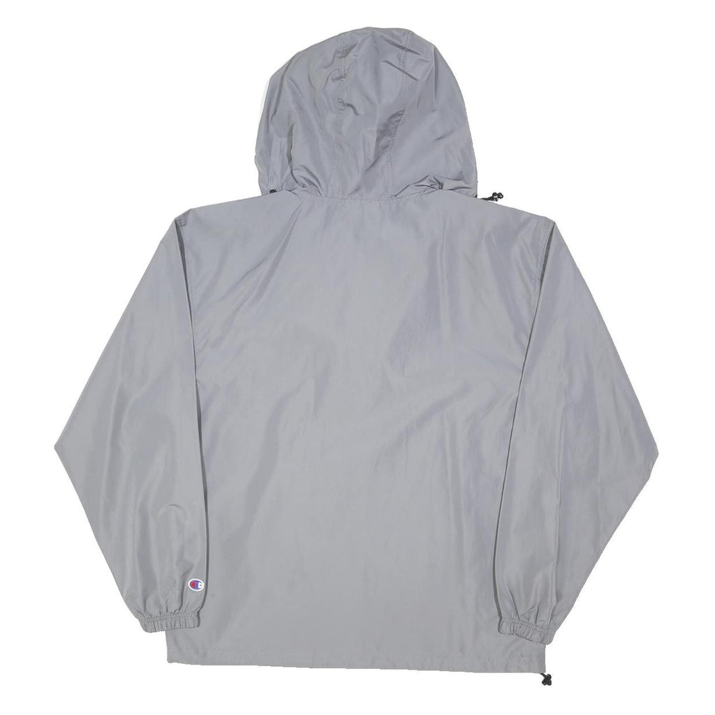 CHAMPION Mens Grey Lightweight Hooded Jacket M Polyester Blend Zip Outdoor