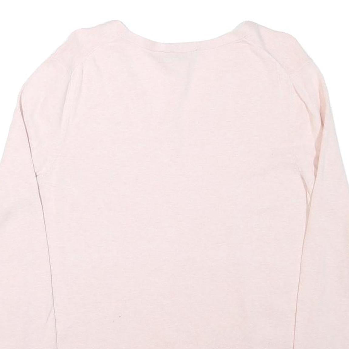 TOMMY HILFIGER Womens Cream Jumper V-Neck Basic Knit L Cotton Blend Casual