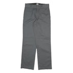 DICKIES Mens Cotton Blend Grey Regular Straight Trousers W30 L31 Workwear Zip