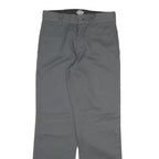 DICKIES Mens Cotton Blend Grey Regular Straight Trousers W30 L31 Workwear Zip