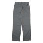 DICKIES Mens Cotton Blend Grey Regular Straight Trousers W30 L31 Workwear Zip