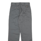 DICKIES Mens Cotton Blend Grey Regular Straight Trousers W30 L31 Workwear Zip
