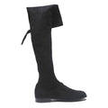 CHARLES & KEITH Womens Over The Knee Boots Black Synthetic UK 2 Elegant Flat