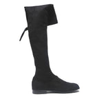 CHARLES & KEITH Womens Over The Knee Boots Black Synthetic UK 2 Elegant Flat