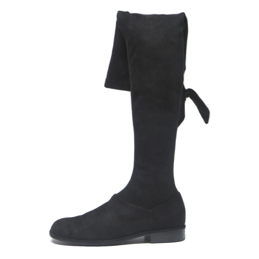 CHARLES & KEITH Womens Over The Knee Boots Black Synthetic UK 2 Elegant Flat